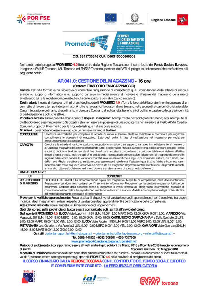 thumbnail of Def LUCCA AP.041 GESTIONE DEL MAGAZZINO 2018 REV 3 PIO