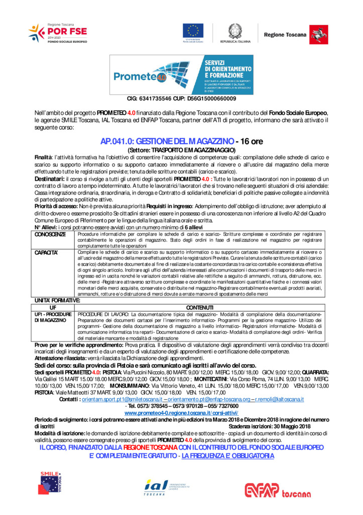 thumbnail of Def PISTOIA AP.041 GESTIONE DEL MAGAZZINO 2018 REV 3 PIO