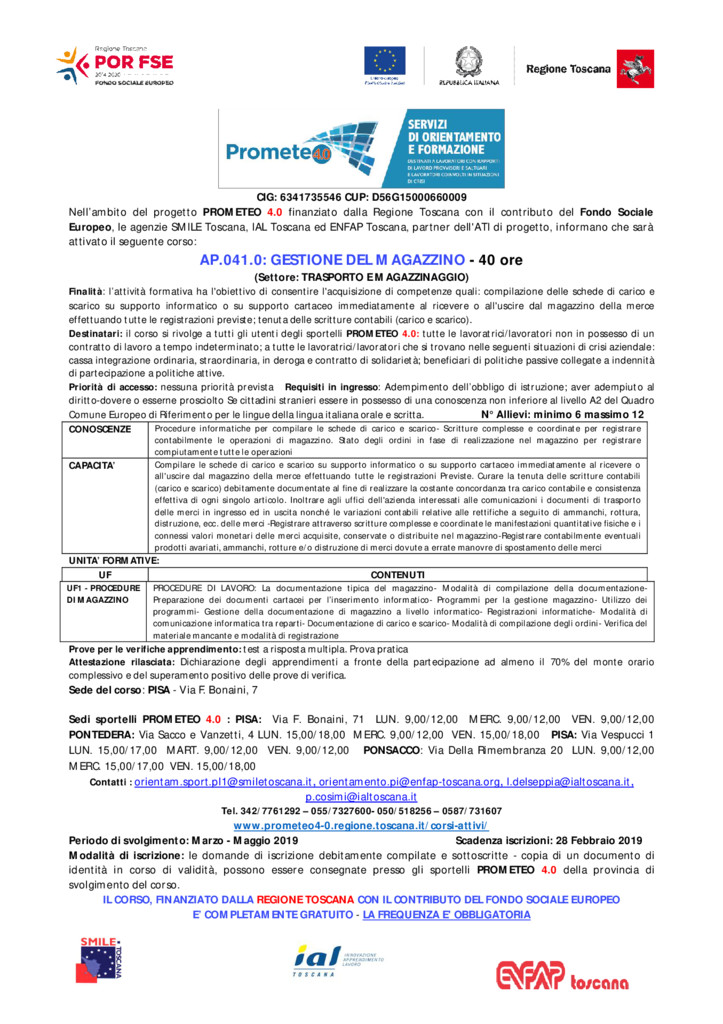 thumbnail of AP 041 – GESTIONE DEL MAGAZZINO PROMETEO PISa 2019.