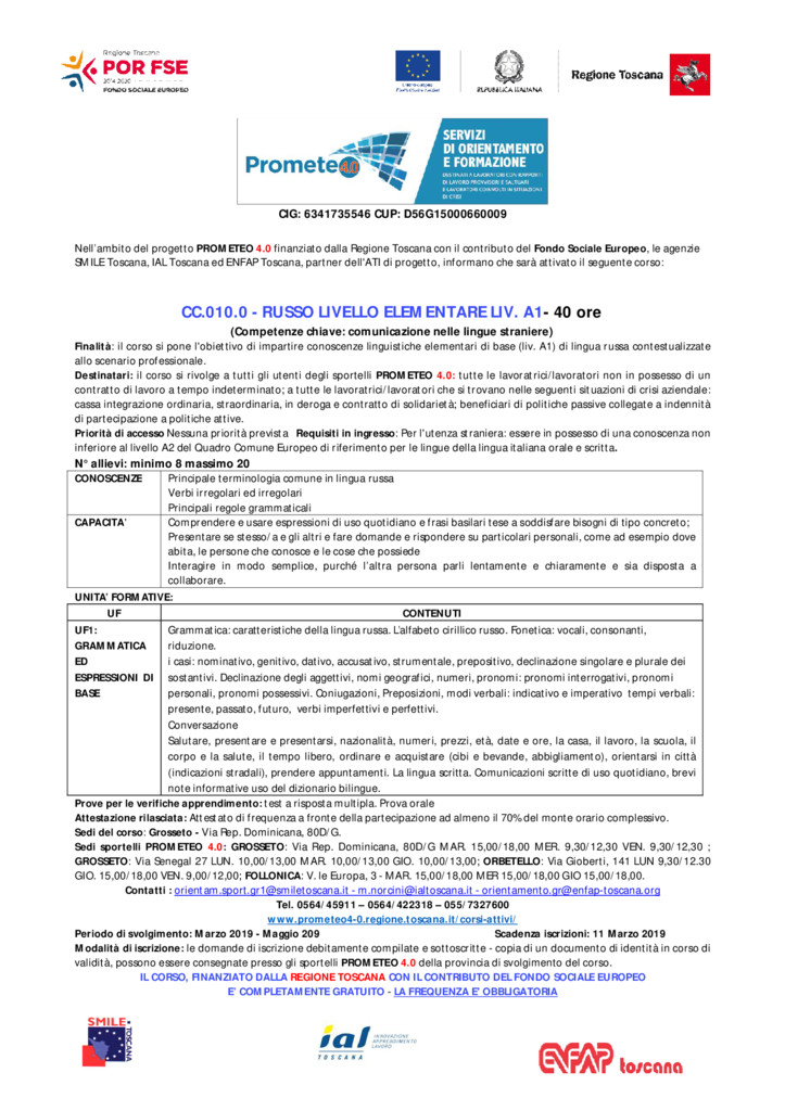 thumbnail of GROSSETO CC 010 0 – RUSSO LIVELLO ELEMENTARE LIV A1 2019 rev 2